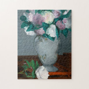 Manet Peonies Möglicherweise rosa Bouquet-Blume in Puzzle