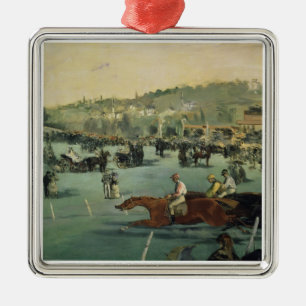 Manet   Pferderennen, 1872 Silbernes Ornament