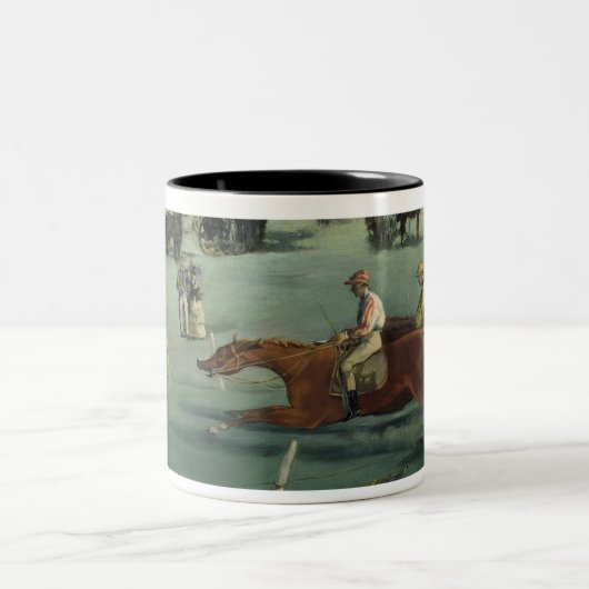Manet | Pferderennen, 1872 Zweifarbige Tasse (Mittel)