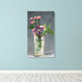 Manet | Pinks und Clematis in einer Kristallvase,  Leinwanddruck (Insitu (Holzboden))