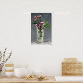 Manet | Pinks und Clematis in einer Kristallvase,  Poster (Küche)