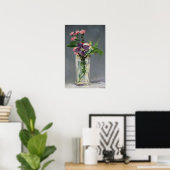 Manet | Pinks und Clematis in einer Kristallvase,  Poster (Heimbüro)