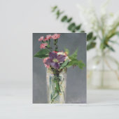 Manet | Pinks und Clematis in einer Kristallvase, Postkarte (Stehend Vorderseite)