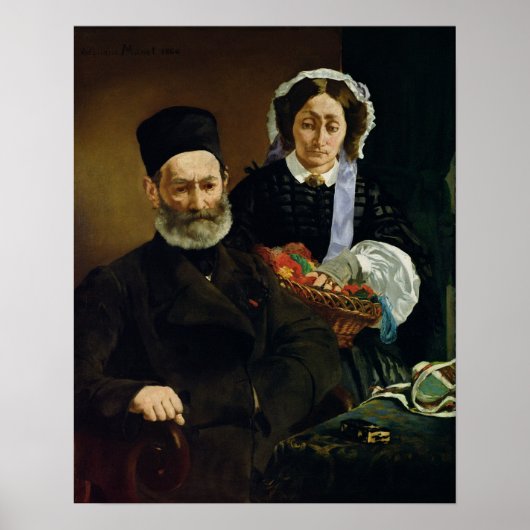 Manet | Portrait von M und Frau Auguste Manet Poster (Vorne)