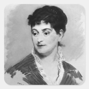 Manet   Portrait von Madame Emile Zola, 1874 Quadratischer Aufkleber