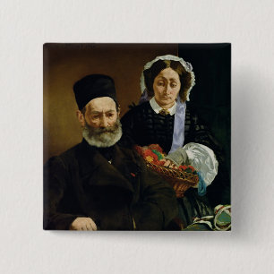 Manet Porträt von M und von Frau Auguste Manet Button