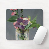 Manet | Rosa und Clematis in einem KristallVase, Mousepad (Mit Mouse)