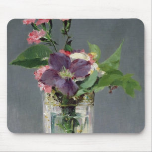 Manet Rosa und Clematis in einem KristallVase, Mousepad