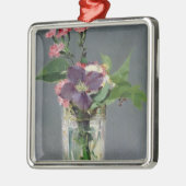 Manet | Rosa und Clematis in einem KristallVase, Silbernes Ornament (Links)