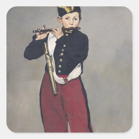 Manet | The Fifer, 1866 Quadratischer Aufkleber (Vorderseite)