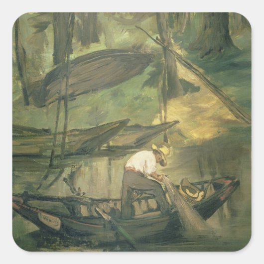 Manet | The Fisherman, c.1861 Quadratischer Aufkleber (Vorderseite)