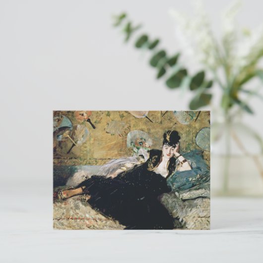 Manet The Lady with Fans Postkarte (Stehend Vorderseite)