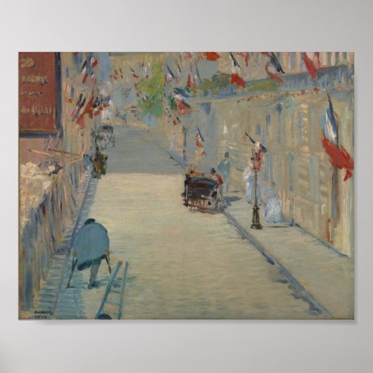 Manet - The Rue Mosnier with Flags (1878) Poster (Vorne)