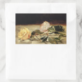 Manet: Zwei Rose auf einem Kunstwerk Rechteckiger Aufkleber (Tasche)