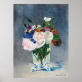 Manets Blume in einer Kristallvase Poster (Vorne)