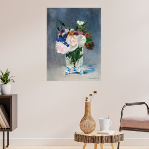Manets Blumen in einer Kristallvase Poster
