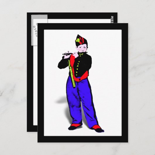 Manets kleiner Flutist ala Postkarte (Vorne/Hinten)