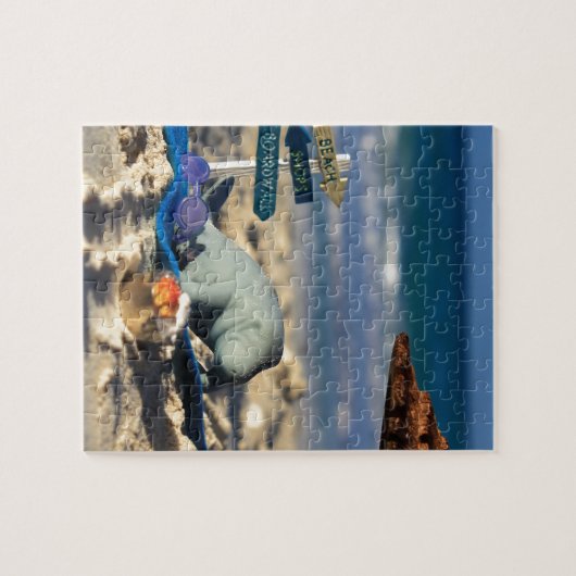 Manfred das Manatis am Strand Puzzle (Horizontal)