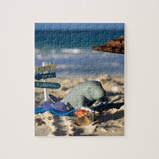 Manfred das Manatis am Strand Puzzle (Vertikal)