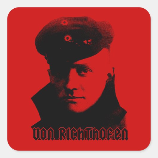 Manfred Von Richthofen Quadratischer Aufkleber (Vorderseite)