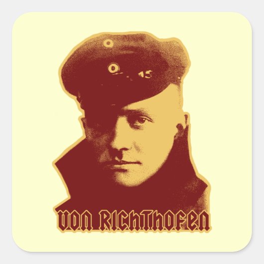Manfred Von Richthofen Quadratischer Aufkleber (Vorderseite)