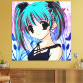 Manga Anime Girl Wrapped Canvas Leinwanddruck (Insitu (Wohnzimmer))
