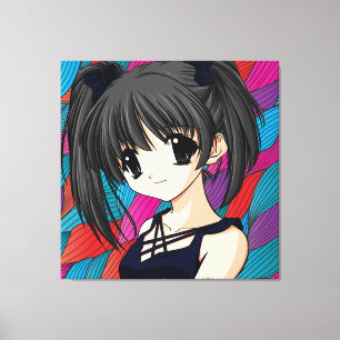 Manga Anime Girl Wrapped Canvas Leinwanddruck