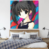 Manga Anime Girl Wrapped Canvas Leinwanddruck (Insitu (Schlafzimmer))