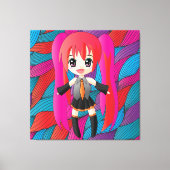 Manga Anime Girl Wrapped Canvas Leinwanddruck (Vorderseite)