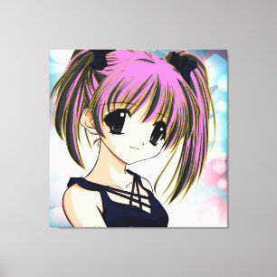 Manga Anime Girl Wrapped Canvas Leinwanddruck