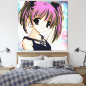 Manga Anime Girl Wrapped Canvas Leinwanddruck (Insitu (Schlafzimmer))