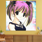 Manga Anime Girl Wrapped Canvas Leinwanddruck (Insitu (Wohnzimmer))