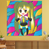 Manga Anime Girl Wrapped Canvas Leinwanddruck (Insitu (Wohnzimmer))