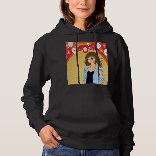 Manga Anime-Mädchen Hoodie (Vorderseite)