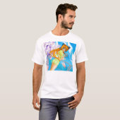 Manga Anime-niedliches Mädchen sehen herein durch T-Shirt (Vorne ganz)