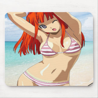 Manga beach girl mousepad