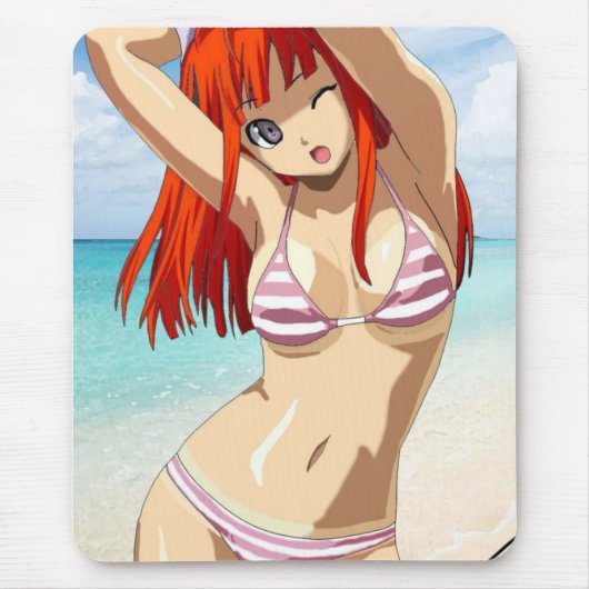 Manga beach girl mousepad (Vorne)