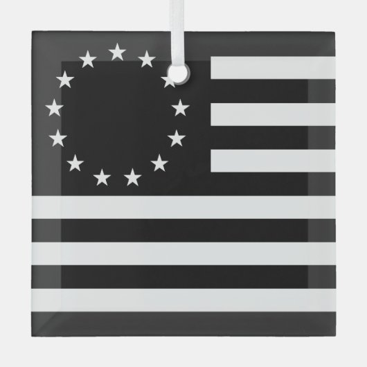 Manga, Betsy Ross Flag oder Circle American Flag Ornament Aus Glas (Vorderseite)