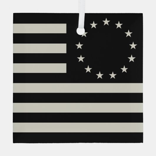 Manga, Betsy Ross Flag oder Circle American Flag Ornament Aus Glas (Rückseite)