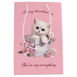 Manga Cat Design Geschenktasche für Katzen Liebhab Mittlere Geschenktüte