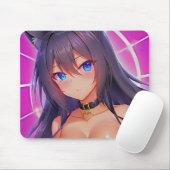Manga Cat Girl "Eyes on you" Mousepad (Mit Mouse)
