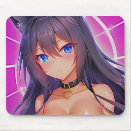 Manga Cat Girl "Eyes on you" Mousepad