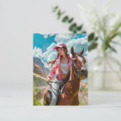 Manga Cowgirl's AlpenEscape Postkarte (Stehend Vorderseite)