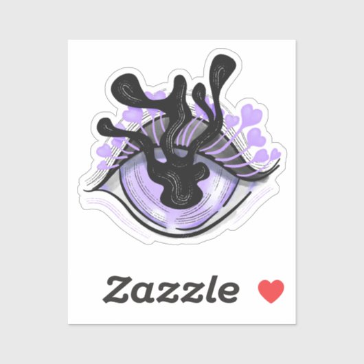 Manga Eye Goth Creepy Lila Horror Anime Aufkleber (Blatt)