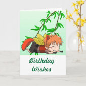 Manga fairy, Birthday Wishes Karte (Gelbe Blume)