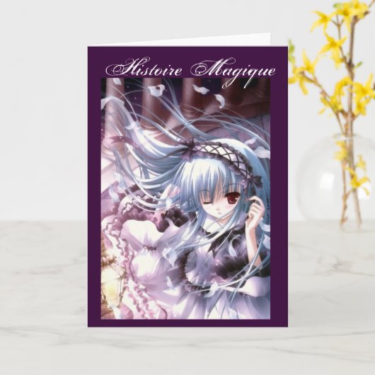 Manga-fille-gothique- Karte (Gelbe Blume)