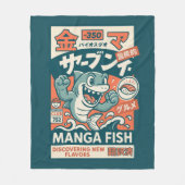 Manga-Fisch Fleecedecke (Vorderseite)