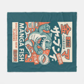 Manga-Fisch Fleecedecke (Vorderseite (Horizontal))