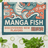 Manga-Fisch Geschirrtuch (Gefaltet)
