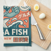 Manga-Fisch Geschirrtuch (Viertel Falte)